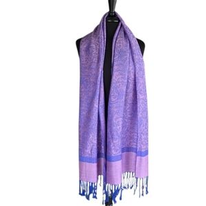 Pashmina Lavender and Blue Paisley Wrap